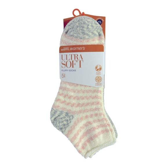 Warner’s Women’s Blissful Benefits Ultra Soft Fluffy Socks 5 Pairs - Picture 1 of 5